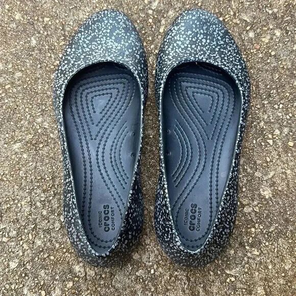 Crocs Womens At Work™ Graphic Flat Slip Resistant Black Women’s Size 7 - Picture 1 of 8